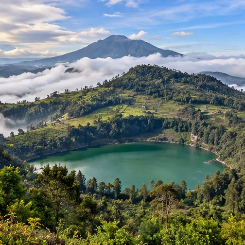 Ilustrasi destinasi Dieng